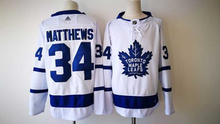 Men Toronto Maple Leafs #34 Auston Matthews White Adidas Hockey Stitched NHL Jerseys